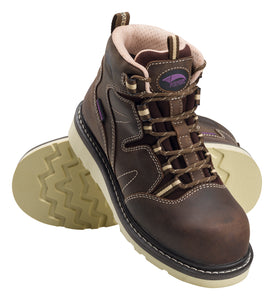 Women's Wedge Brown Carbon Toe EH WP 6" Work Boot