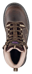 Women's Wedge Brown Carbon Toe EH WP 6" Work Boot