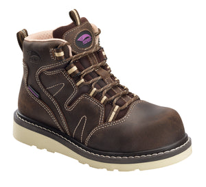 Women's Wedge Brown Carbon Toe EH WP 6" Work Boot