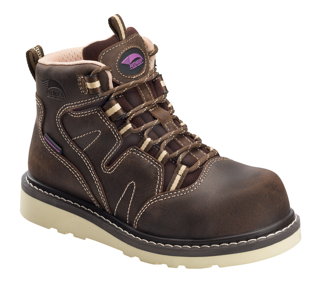 Women's Wedge Brown Carbon Toe EH WP 6